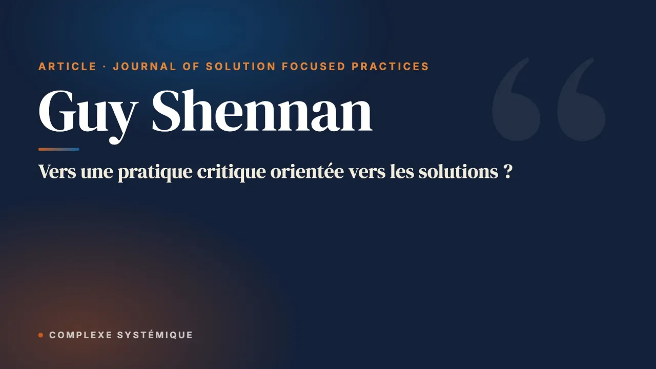 Vers une pratique critique orientée vers les solutions ?