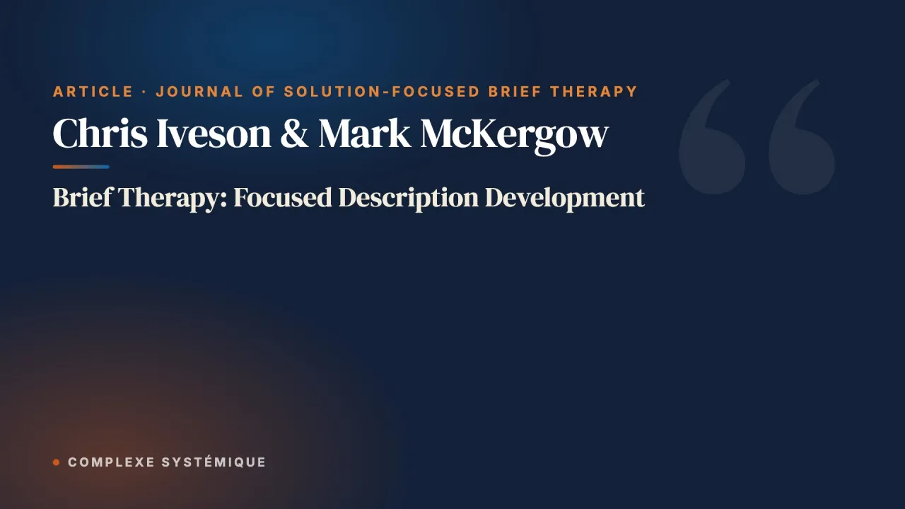 Brief Therapy: Focused Description Development