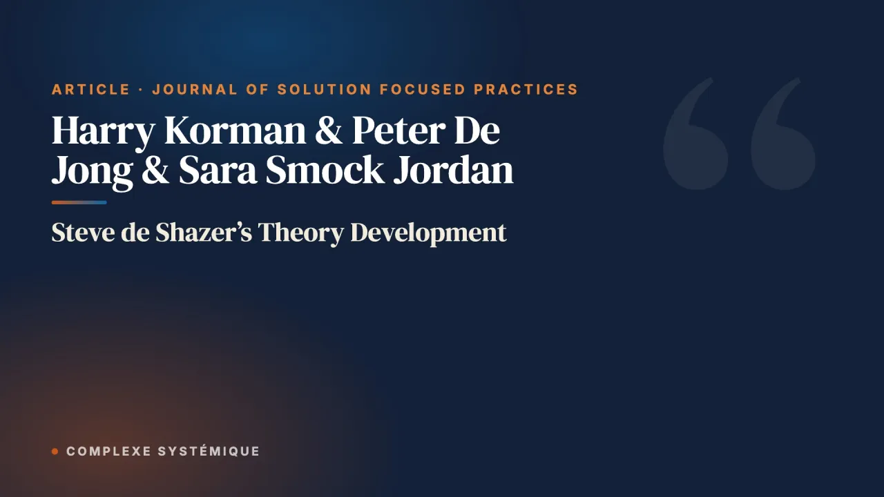 Steve de Shazer’s Theory Development