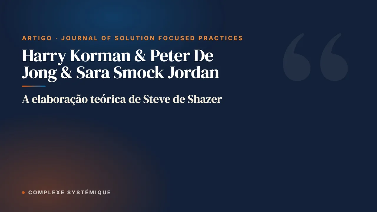 A elaboração teórica de Steve de Shazer