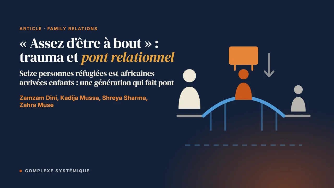 « Assez d’être à bout » : trauma intergénérationnel et pont relationnel chez les personnes réfugiées est-africaines de la génération 1.5