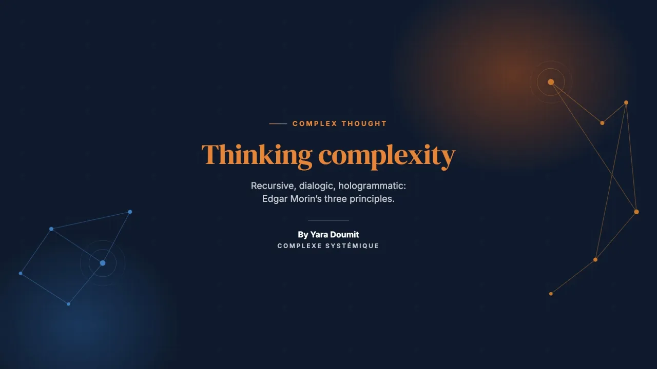 Thinking complexity: following the threads of the real without breaking them