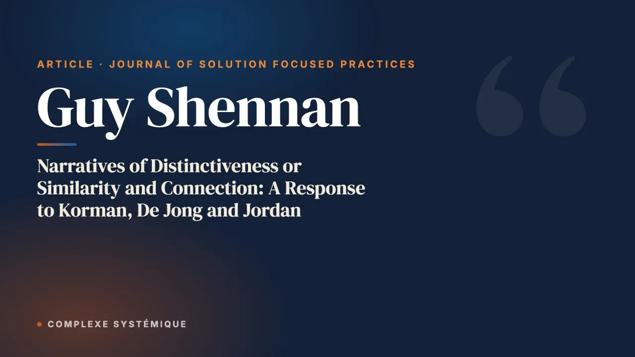 Narratives of Distinctiveness or Similarity and Connection: A Response to Korman, De Jong and Jordan