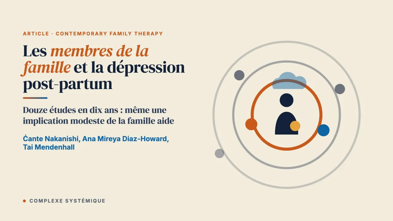 Examiner le rôle des membres de la famille dans les interventions périnatales ciblant la dépression post-partum : une décennie en revue
