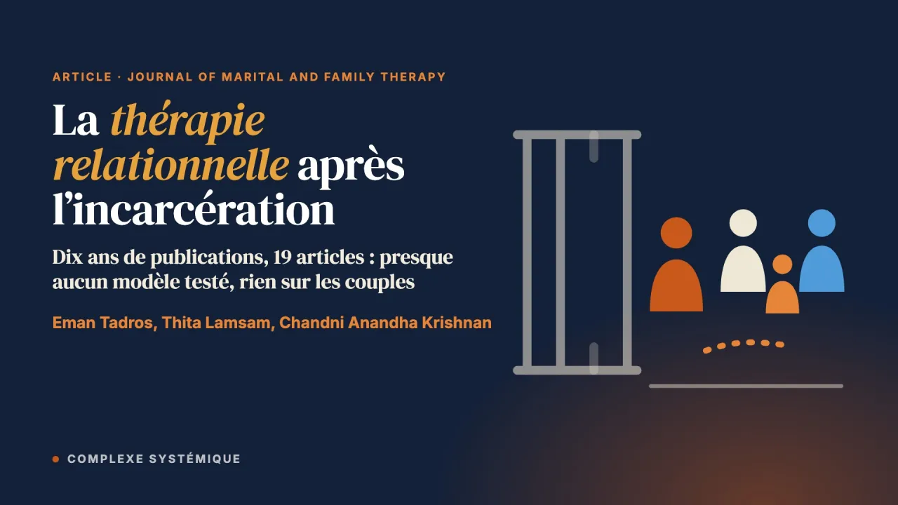 La thérapie relationnelle dans la réinsertion après l’incarcération : une revue exploratoire