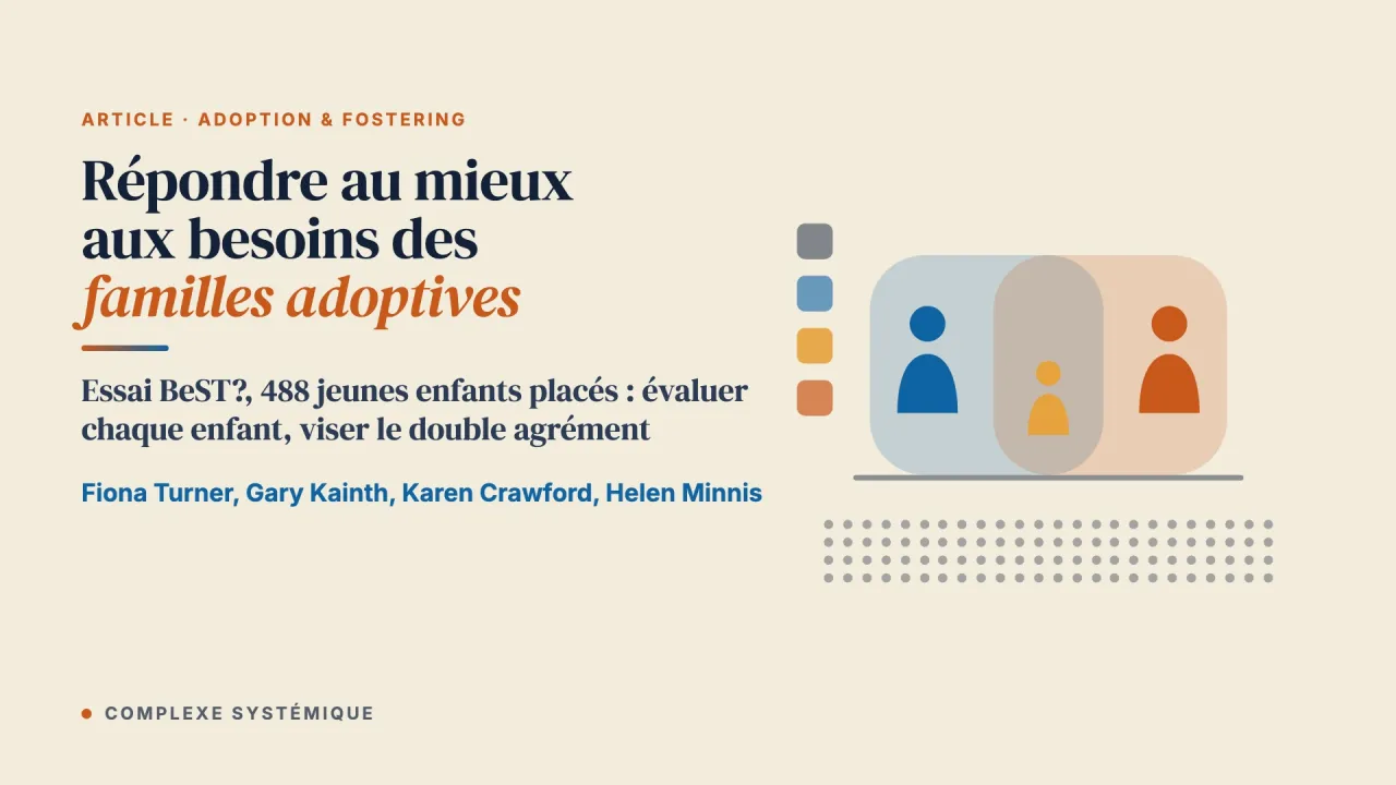 Comment répondre au mieux aux besoins des familles adoptives ? Les résultats utiles d’un grand essai contrôlé randomisé, BeST, auprès de nourrissons placés en famille d’accueil au Royaume-Uni