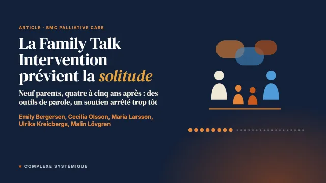La Family Talk Intervention prévient le sentiment de solitude : un suivi à long terme après la maladie grave d’un parent