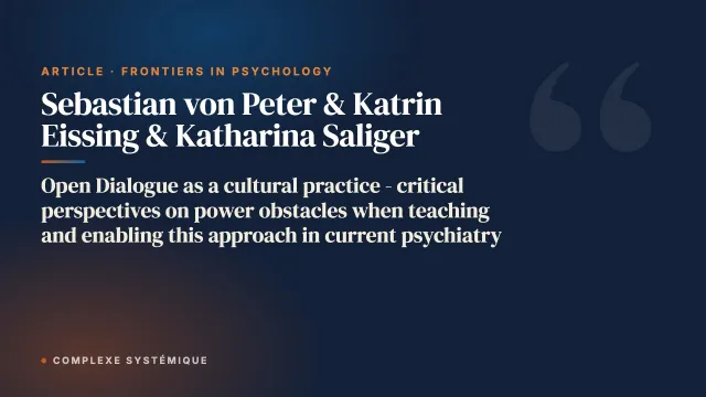 Open Dialogue as a cultural practice - critical perspectives on power obstacles when teaching and enabling this approach in current psychiatry