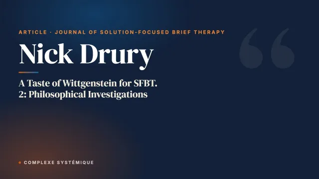 A Taste of Wittgenstein for SFBT. 2: Philosophical Investigations