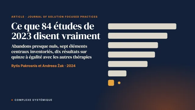 Grandes tendances de la recherche sur l’approche orientée vers les solutions en 2023 : une revue de la portée