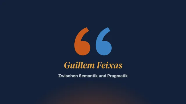 Zwischen Semantik und Pragmatik. Interview mit Guillem Feixas
