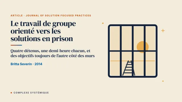 Le travail de groupe orienté vers les solutions en prison