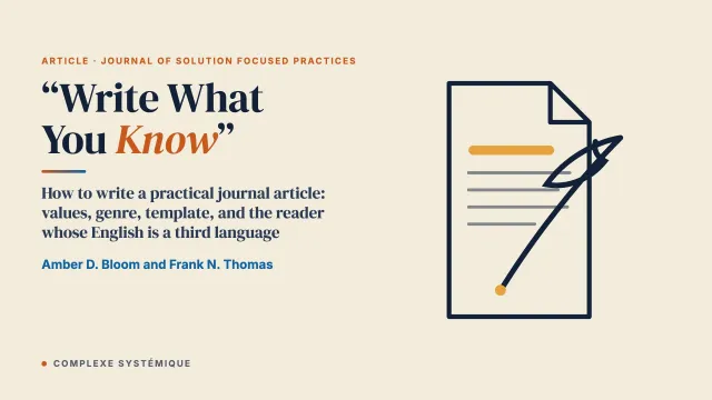 “Write What You Know” (Twain): How to Write a Practical Journal Article