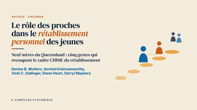 Le rôle des proches dans le soutien au rétablissement personnel des jeunes ayant des difficultés de santé mentale