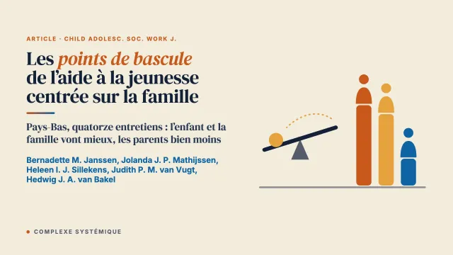 Comprendre l’impact de l’aide à la jeunesse centrée sur la famille : effets, éléments efficaces et points de bascule vécus par les parents et les jeunes