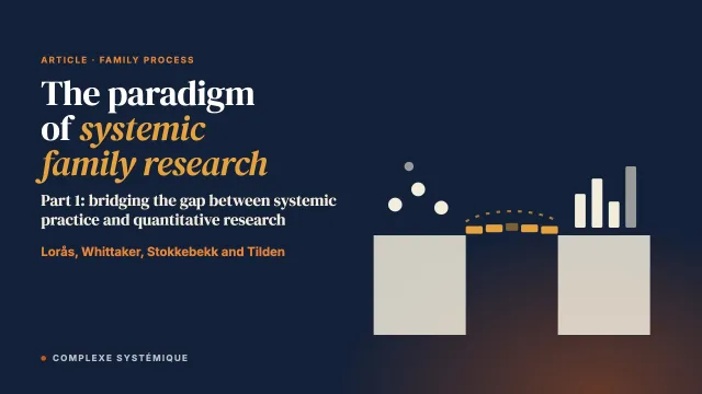 Researching what we practice—The paradigm of systemic family research: Part 1