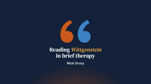 A Taste of Wittgenstein for SFBT. 2: Philosophical Investigations