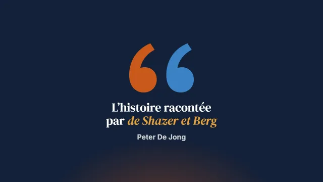 Une brève histoire informelle de la thérapie brève orientée vers les solutions, racontée par Steve de Shazer et Insoo Kim Berg