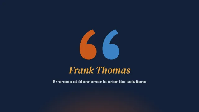 Tous ceux qui errent ne sont pas perdus : entretien avec Frank Thomas