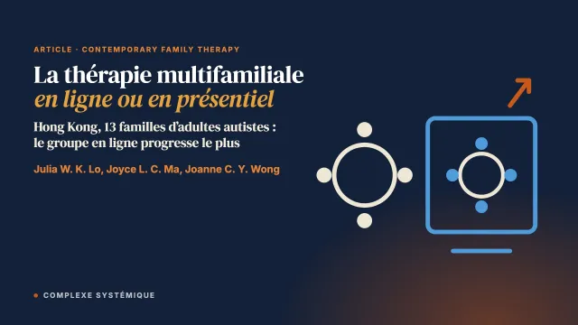 Faisabilité et facteurs du processus thérapeutique de la thérapie multifamiliale en ligne ou en présentiel pour les adultes avec un trouble du spectre de l’autisme de haut niveau à Hong Kong : une étude multiméthode