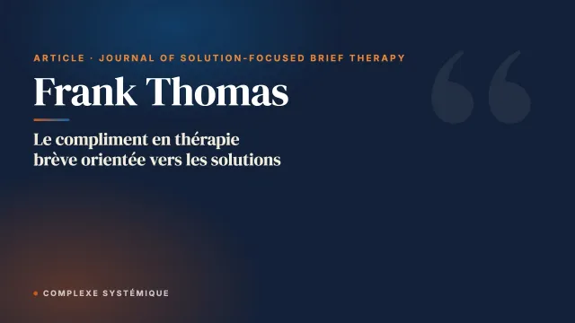 Le compliment en thérapie brève orientée vers les solutions