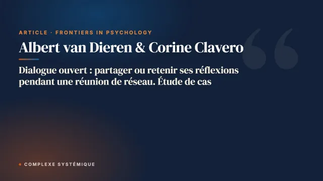 Dialogue ouvert : partager ou retenir ses réflexions pendant une réunion de réseau. Étude de cas
