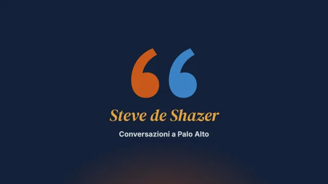 Conversazioni a Palo Alto. Intervista a Steve de Shazer