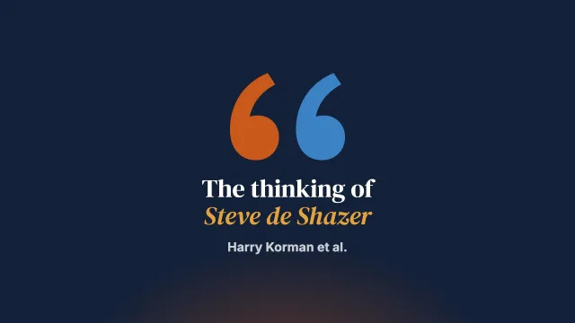 Steve de Shazer’s Theory Development