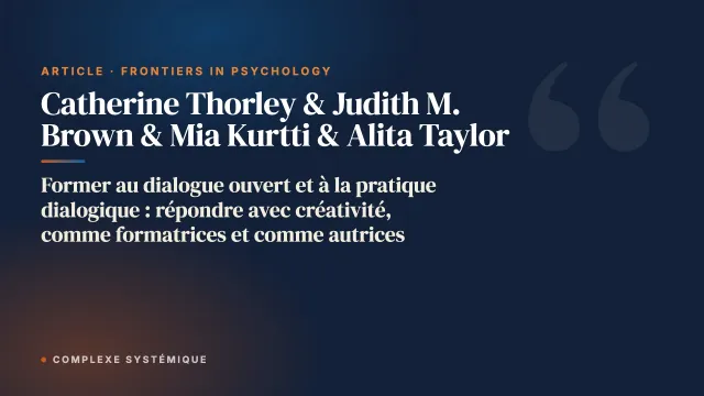 Former au dialogue ouvert et à la pratique dialogique : répondre avec créativité, comme formatrices et comme autrices