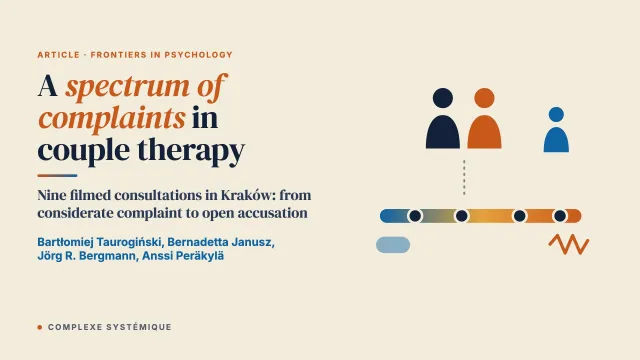 Spectrum of complaints: practices of complaining in therapeutic conversations as a window to spouses' personalities and couples' relationships