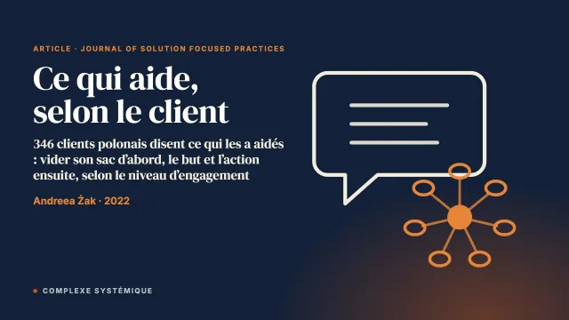Ce qui aide : la perception par le client du processus de TBOS, selon son niveau d’engagement