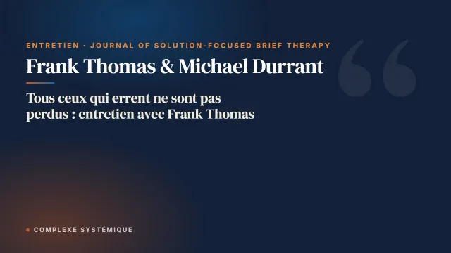 Tous ceux qui errent ne sont pas perdus : entretien avec Frank Thomas