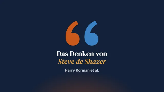 Steve de Shazers Theorieentwicklung