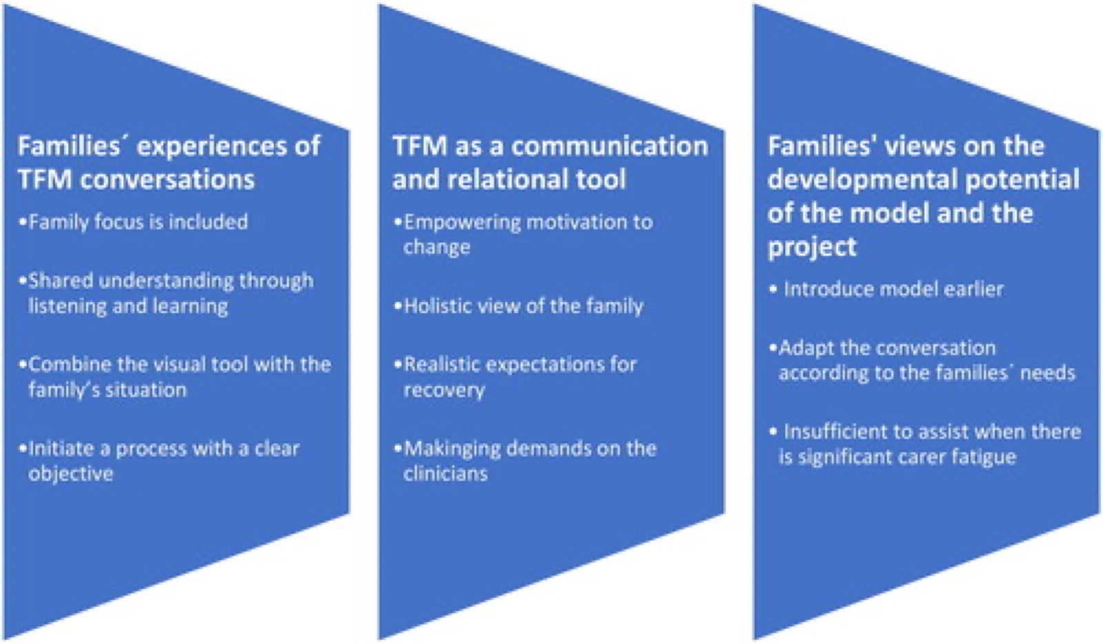 Drei in der Analyse des Familienmodells (TFM) identifizierte Themen.