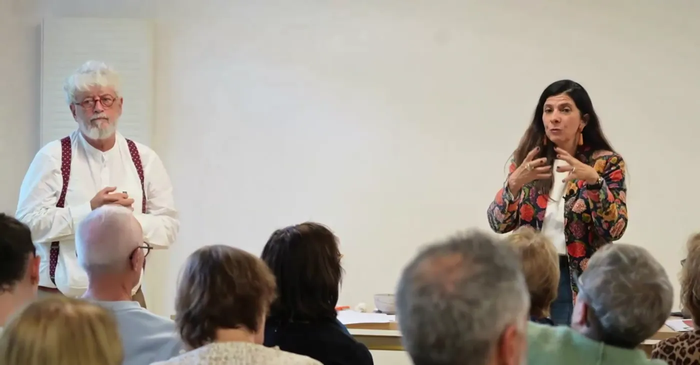 Ivy Daure et Gilbert Pregno face au public, pendant le colloque État des lieux, à Paris, le 16 octobre 2026