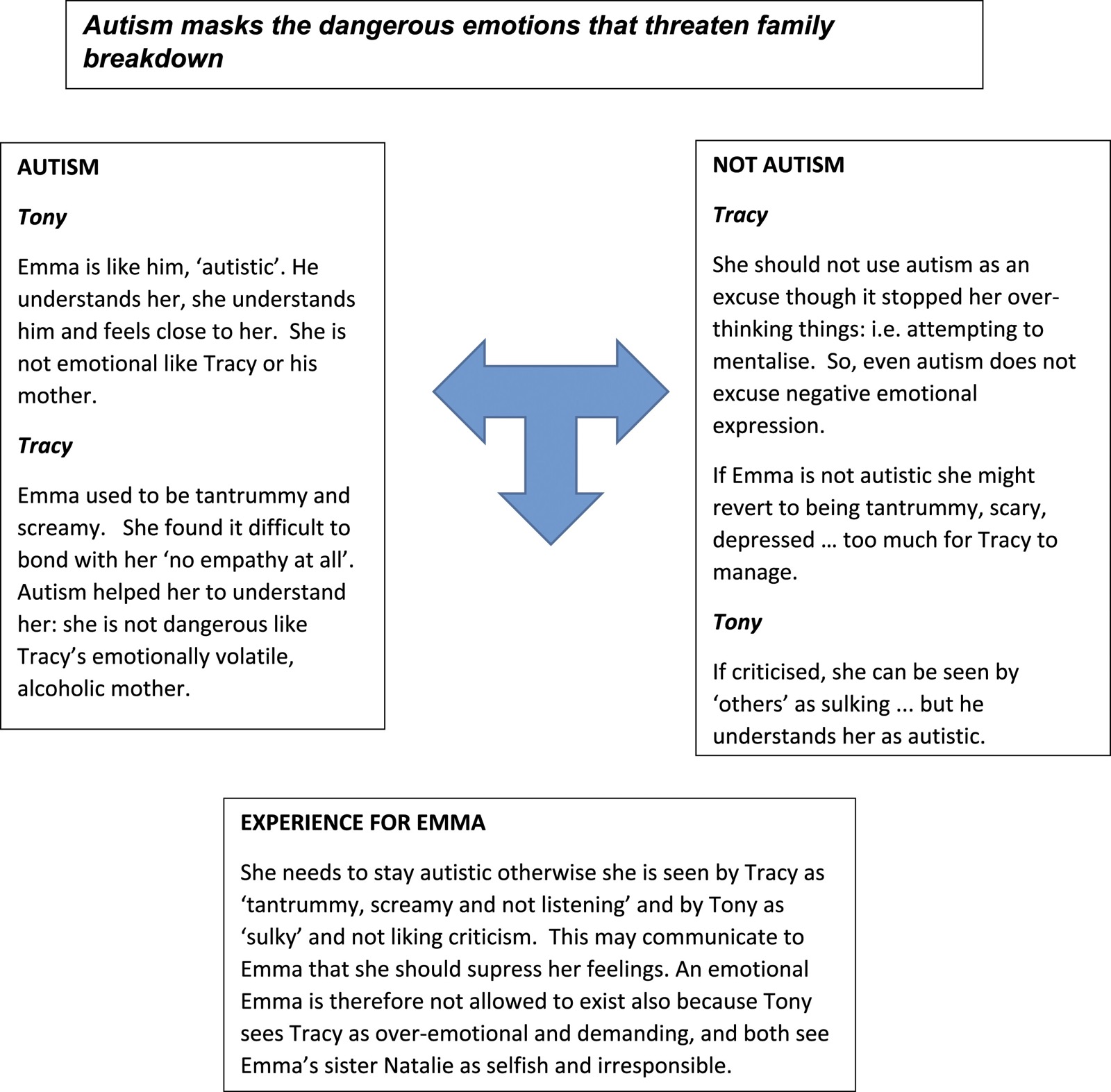 Autism masks the dangerous emotions that threaten family breakdown.